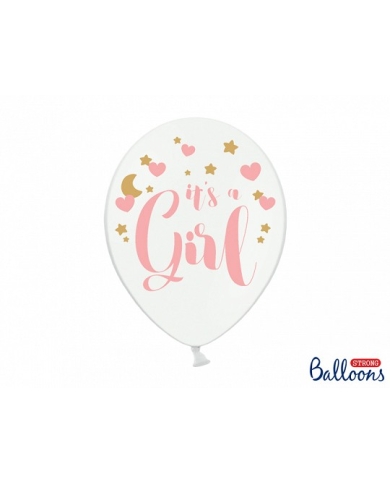 Taufe Deko - 6 rosa Ballons - It's a Girl - Babyparty