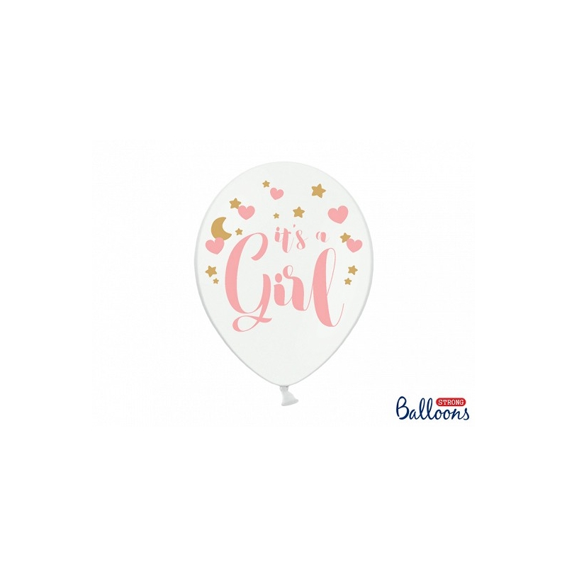 Taufe Deko - 6 rosa Ballons - It's a Girl - Babyparty