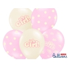 Taufe Deko - 6 Pastell rosa Ballons - It's a Girl - Babyparty