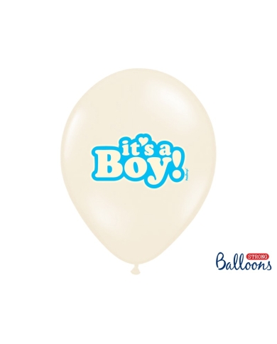 Taufe Deko - 6 blaue Pastell Ballons - it's a Boy - Babyparty