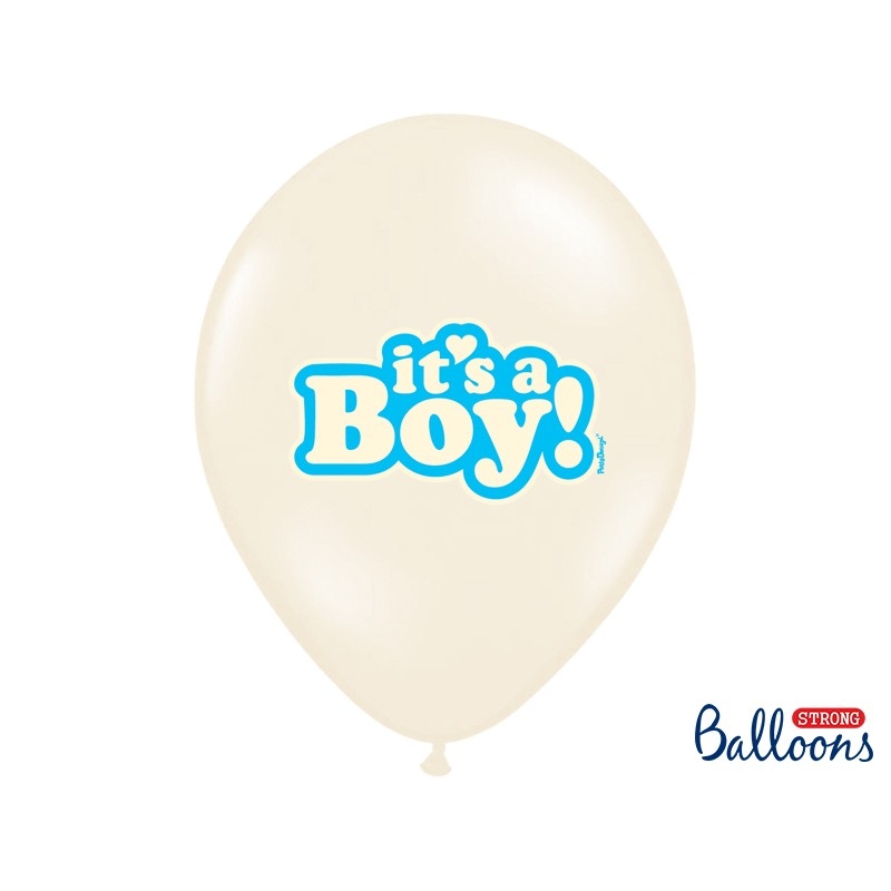 Taufe Deko - 6 blaue Pastell Ballons - it's a Boy - Babyparty