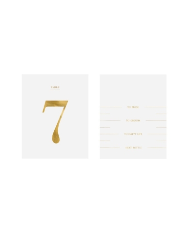Numéros table bouteille autocollant - or