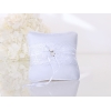 Coussin d'alliance Dentelle et petites blanches roses