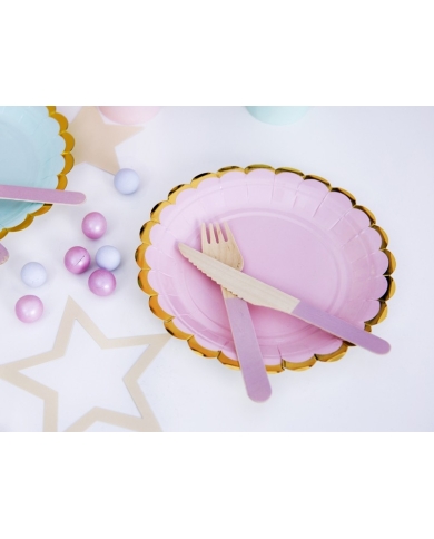 Pappteller pastellrosa klein (6 Stück)