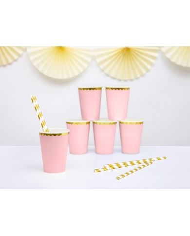 Pappbecher pastellrosa (6 Stück)