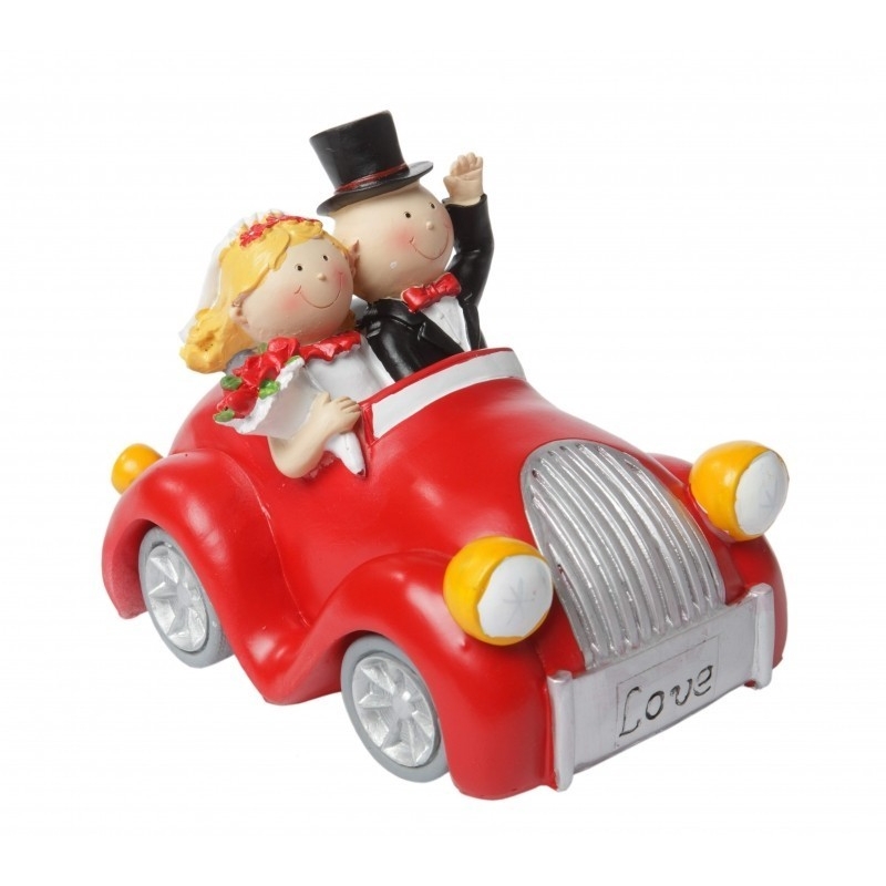 Figurine mariage Mariés dans la voiture