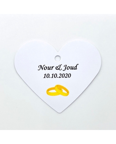 Pendentif en forme de coeur personnalisé - anneaux