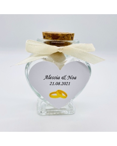 Pendentif en forme de coeur personnalisé - anneaux