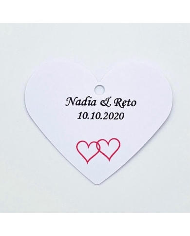 Pendentif en forme de coeur personnalisé - two hearts