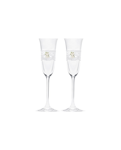 Set de verres de champagne 'Roses'