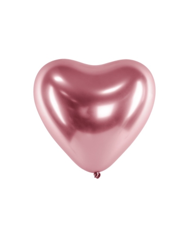 Ballons latex chromé rosé or