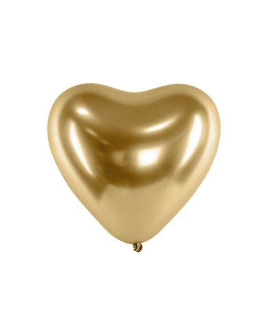 Glossy Herzballons gold