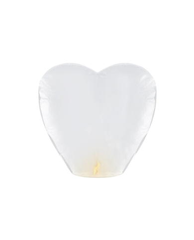 Lanterne volante coeur blanc XXL