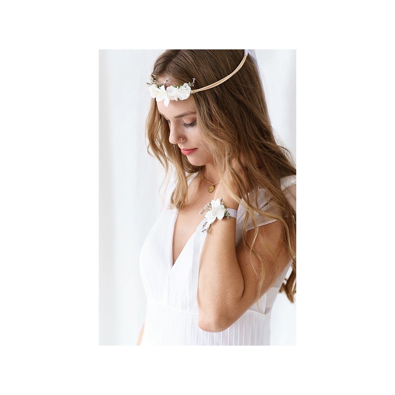 Blumenarmband Weiss - The-Weddingshop