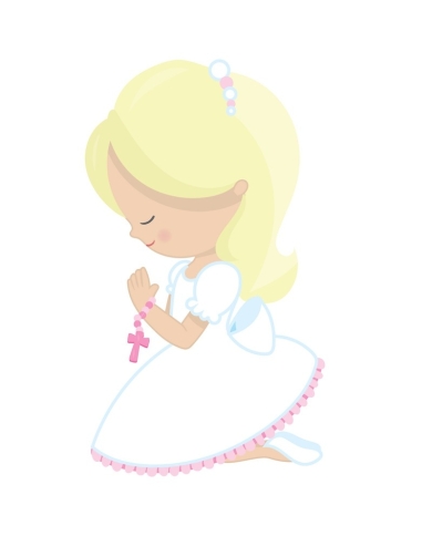 Personalisierter Bilderrahmen 'Mädchen betend' - Blond