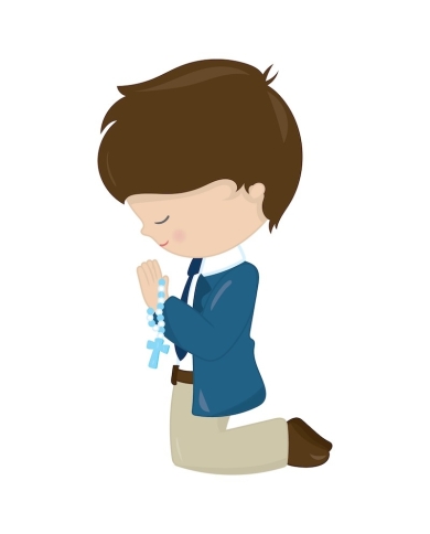 Personalisierter Bilderrahmen 'Junge betend' - Braun