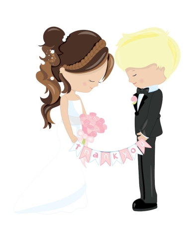 Cadre personnalisé 'Mariés' - marron/blonde