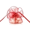 Ronds organza avec nœud - rouge