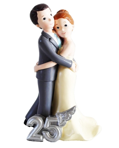 Figurine gâteau 25 ans de mariage