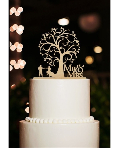 Cake Topper ‚L'arbre de l'amour' - Bois