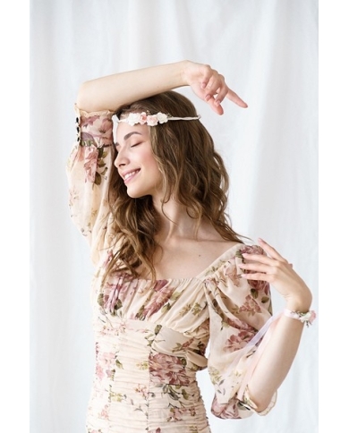 Couronne de fleurs pêche