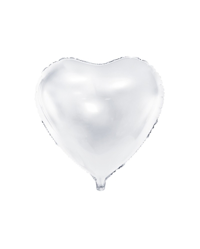 Ballon aluminium 'Coeur' - blanc (61 cm)