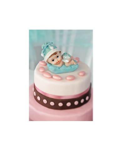 Figurine Pour Gateau Bebe Sur L Oreiller Bleu