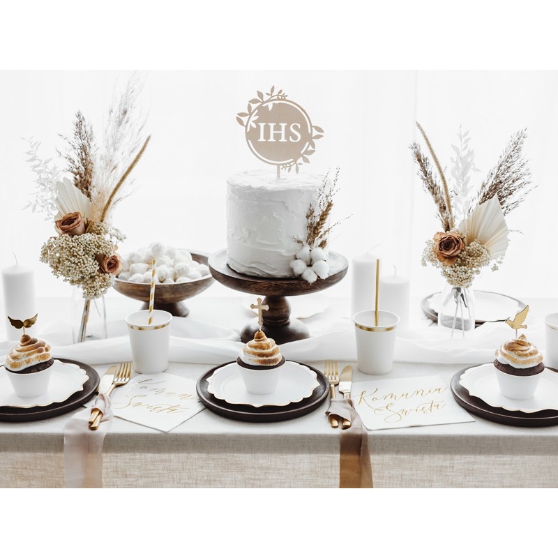 Cake topper 'IHS' - bois