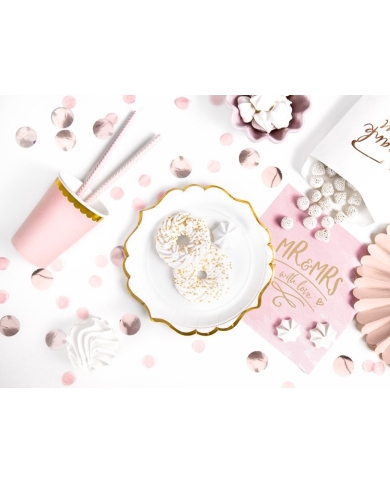 Pappteller weiss mit Goldrand (6 Stück)