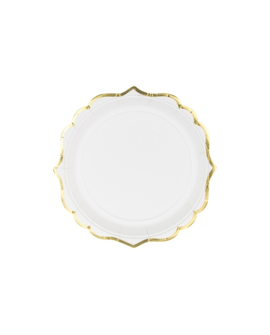 Assiette Carton blanc et doré (x6)