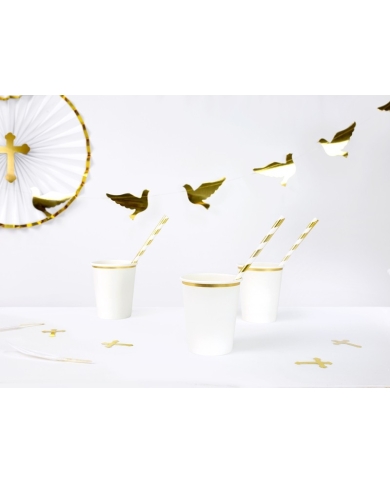 6 Gobolet carton blanc à bord doré