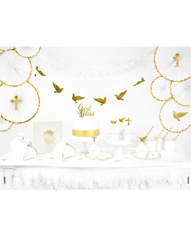 Pappbecher weiss mit Goldrand (6 Stück)