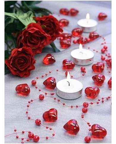 Kristallherzen - 30 Stück - Rot