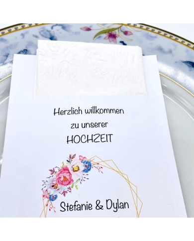 Hochzeit - Serviettentasche 'Monogram' - personalisiert