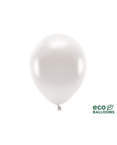 10 x Metallic Eco Ballons - Pearl ♥ The-Weddingshop.ch
