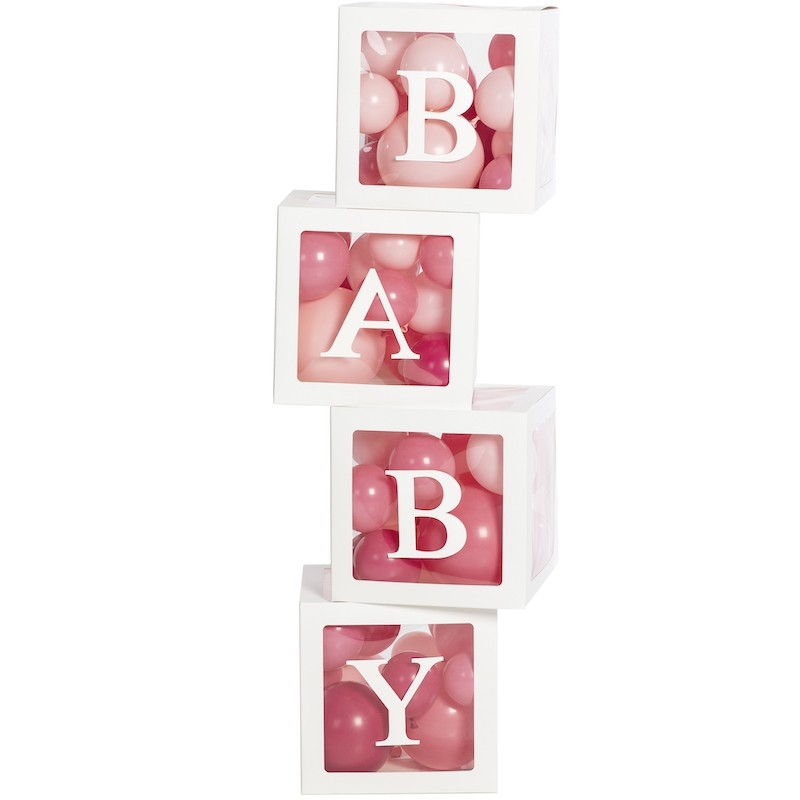 Décoration Babyshower ♥ 4 boîtes Baby ♥ the-weddingshop.ch