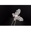 5 Épingles à cheveux 'Papillon avec perle'