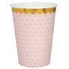 10 Gobolet carton rose à bord doré