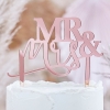 Cake Topper 'Mr & Mrs' - Roségold