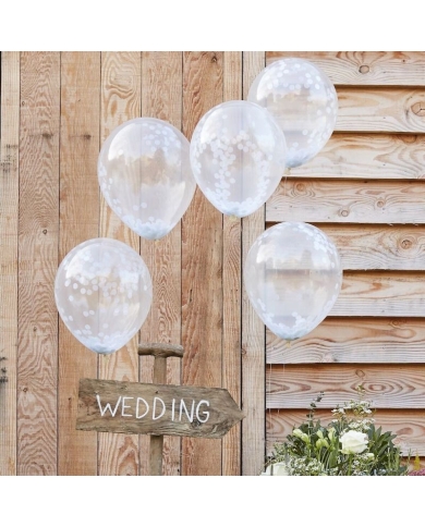 Konfetti Ballons Weiss - the-weddingshop.ch