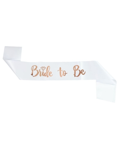 Polterabend - Schärpe 'Bride to be' - Weiss - the-Weddingshop.ch
