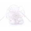 Ronds organza avec nœud - blanc