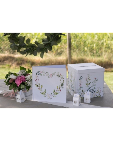 Briefbox 'Herz mit Blätter und Blumen'