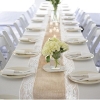 Chemin de table toile de jute bord dentelle ♥ the-Weddingshop.ch