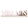 Buchstaben inkl. Holzfuss 'Mr & Mrs' - rosé gold