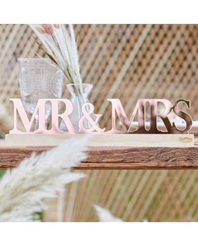 Hochzeitsdeko - Buchstaben Mr & Mrs (rosé gold)