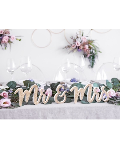 Hochzeitsdeko - Buchstaben Mr & Mrs (glitter)