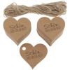 Herzanhänger mit Juteschnur (25 Stück)