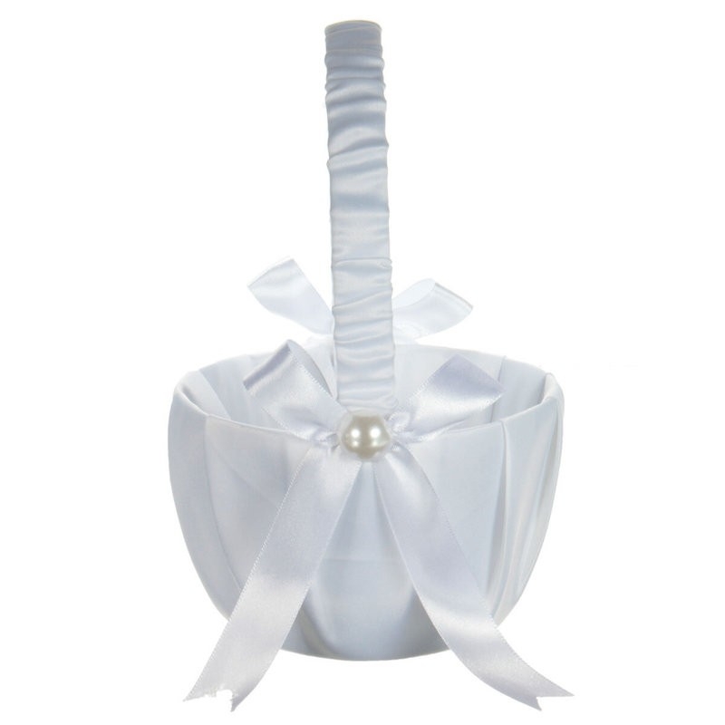 Streukörbchen Satin mit Perle - The Weddingshop