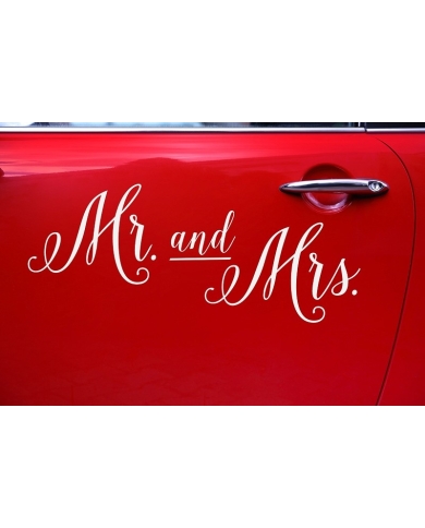 Autoaufkleber 'Mr and Mrs'